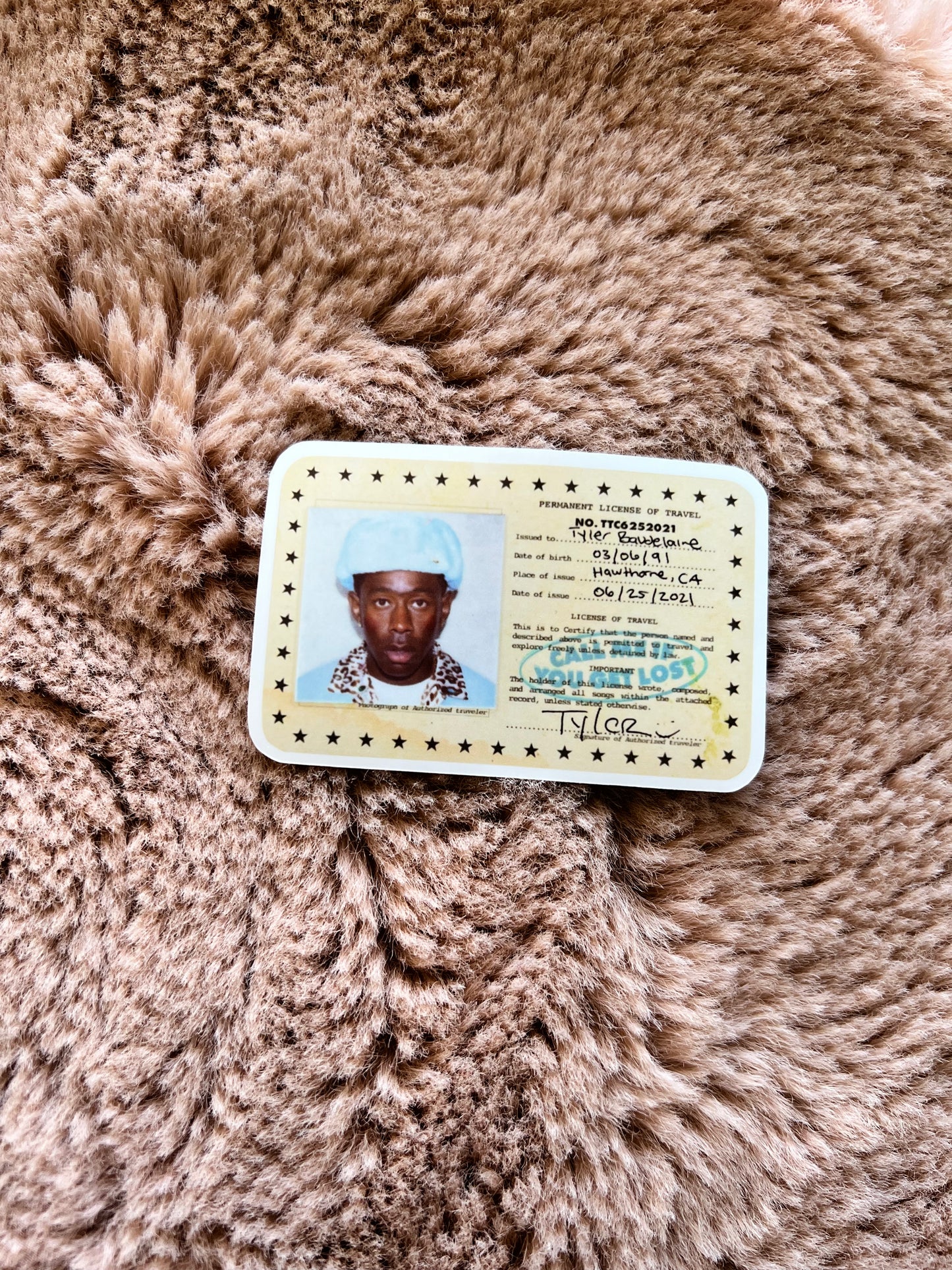 Tyler the Creator ID sticker Large