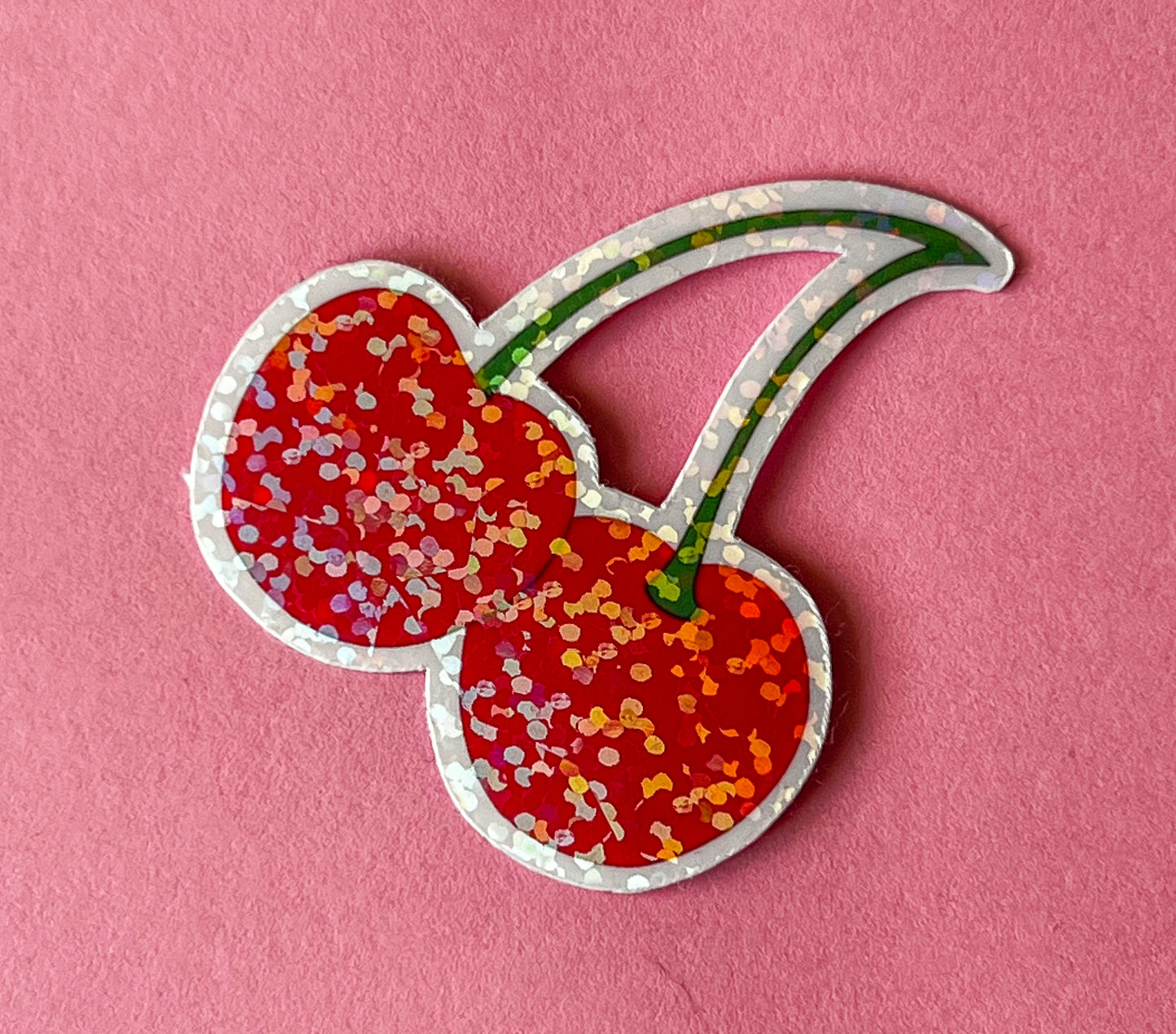 Cherry Glitter Sticker