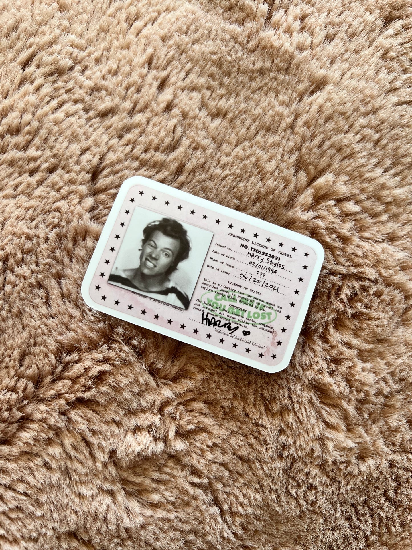 Harry Styles ID sticker Large