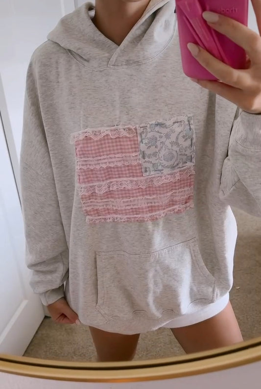American Flag Embroidery Sweatshirt